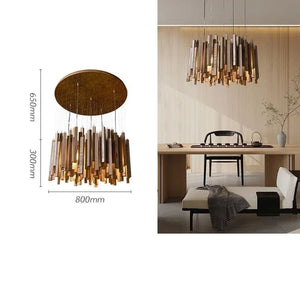 Savia: Wood Modern Chandelier - Contemporary Wood Chandelier - Wooden Chandeliers For Dining Room