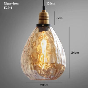 Soren - Farm Style Amber Irregular Glass Pendant Lamp