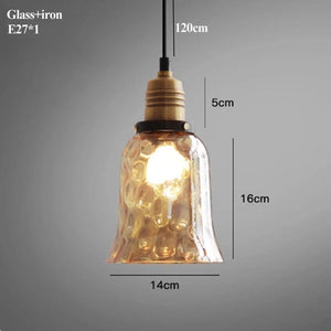 Soren - Farm Style Amber Irregular Glass Pendant Lamp