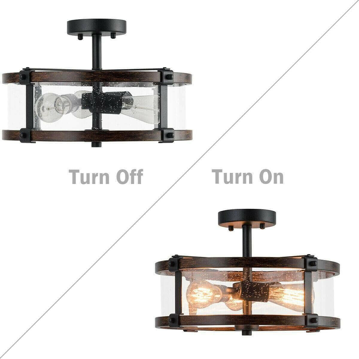 3-Light Living Room Retro Flush Mount Ceiling Light | Bright & Plus.