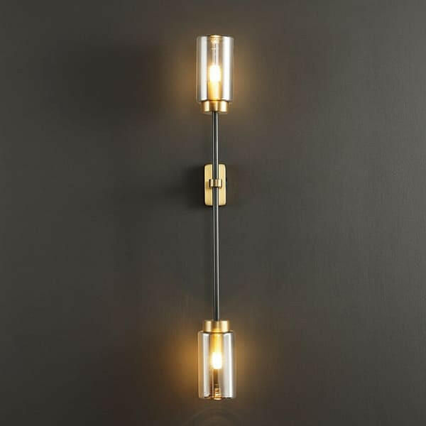 Althar - Gray Glass and Copper Wall Lamp