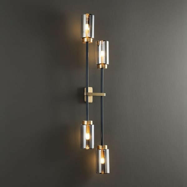 Althar - Gray Glass and Copper Wall Lamp