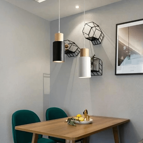 Ambrose - Modern Nordic Long Hanging Wood Light | Bright & Plus.