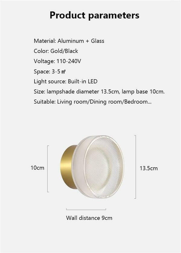 Anke - Creative Glass LED Wall Lamp Simple