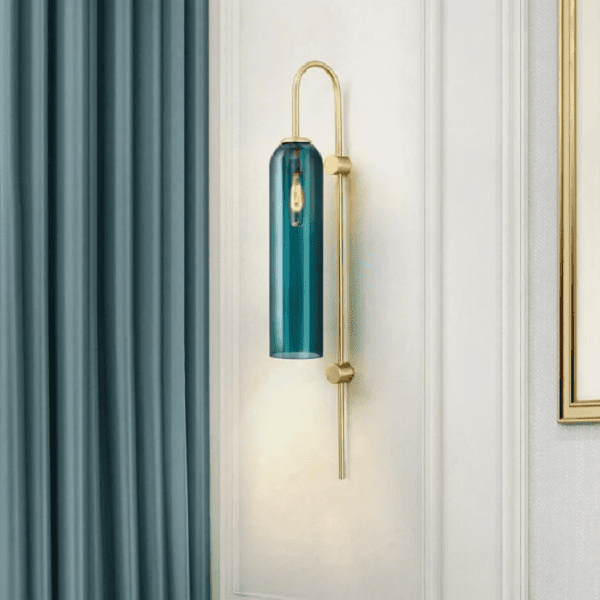 Ashley - Blue And White Glass Tube Wall Sconce Light | Bright & Plus.