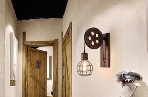 Athen - Industrial Vintage Pulley Wall Mounted Lamp