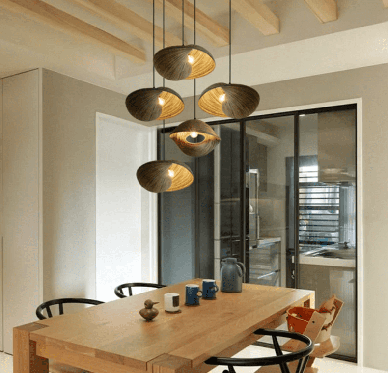 Bamboo Shell Design Suspension Lamp
