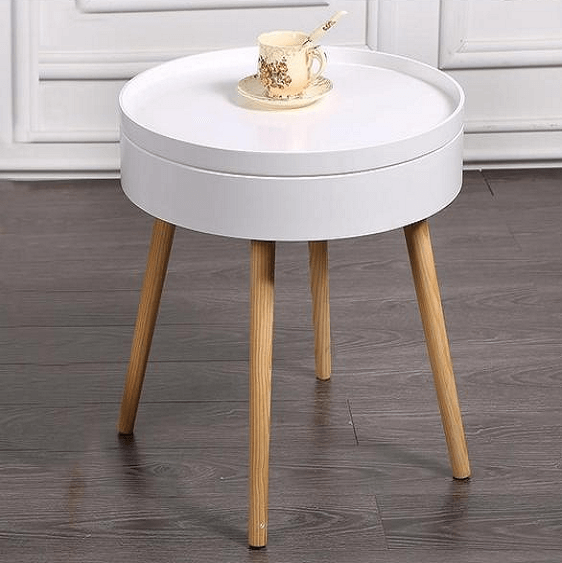 Carson - Modern Nordic Storage Round Side Table | Bright & Plus.
