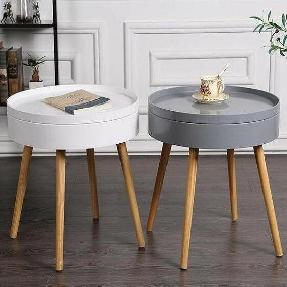Carson - Modern Nordic Storage Round Side Table | Bright & Plus.