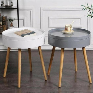Carson - Modern Nordic Storage Round Side Table | Bright & Plus.