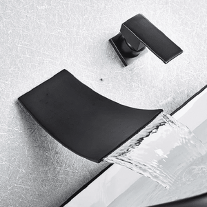 Etienne - Chrome Wall Mount Waterfall Flow Single Handle Faucet | Bright & Plus.