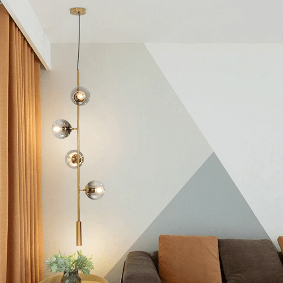 Olive Tree Branch 4 head Vertical Line Chandelier | Bright & Plus.