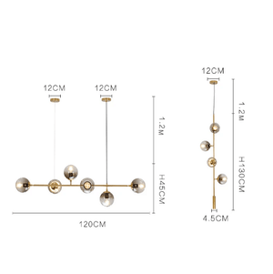 Olive Tree Branch 4 head Vertical Line Chandelier | Bright & Plus.