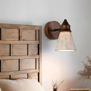 Renwick Yellow Travertine LED Wall Sconce for Bedroom Decor