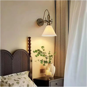 Retro Style Decorative Wall Lamp made of Copper and Glass