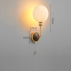 Retro Full Copper Wall Lamp-Rotatable Ceramic and Solid Wood Design