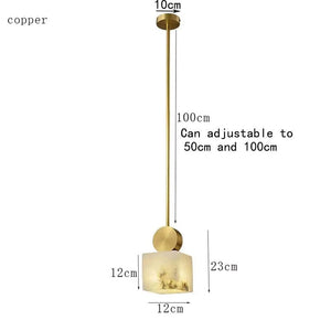Risto - Nordic marble Pendant Lamp Luxury  Copper