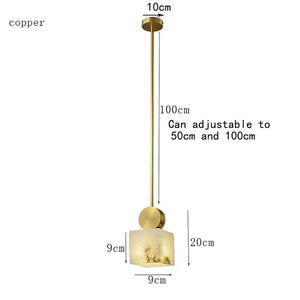 Risto - Nordic marble Pendant Lamp Luxury  Copper