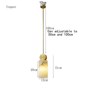 Risto - Nordic marble Pendant Lamp Luxury  Copper