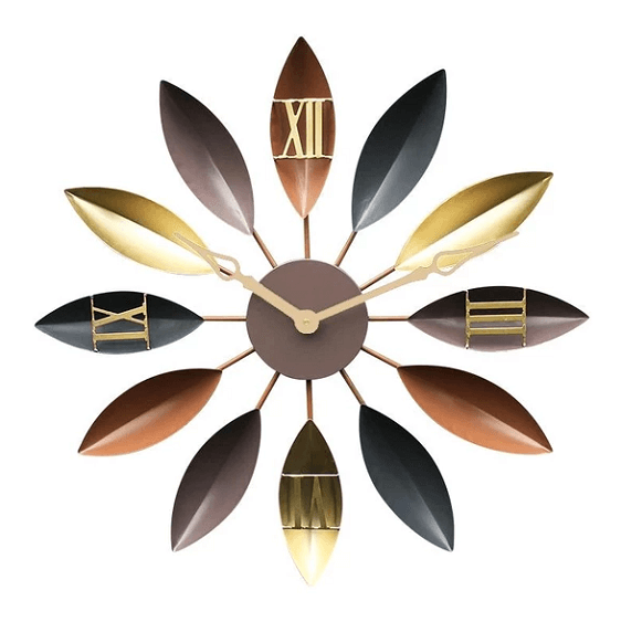 Roma - Mediterranean Leaf Spoke Clock | Bright & Plus.