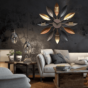 Roma - Mediterranean Leaf Spoke Clock | Bright & Plus.