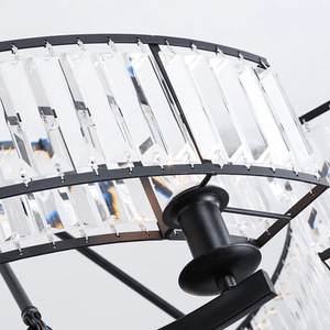 Round Shape Antique Black Industrial Crystal Chandelier