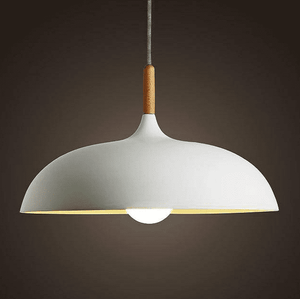Silke - Modern Style Pendant Lamp in colored aluminum and wood