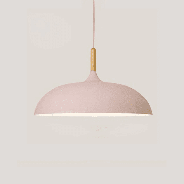 Silke - Modern Style Pendant Lamp in colored aluminum and wood