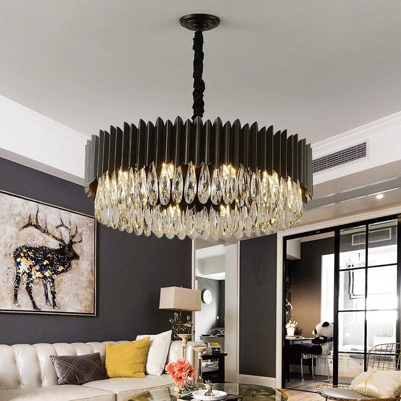 Silvano - Black Crystal Chandelier For Living Room