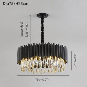 Silvano - Black Crystal Chandelier For Living Room