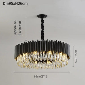 Silvano - Black Crystal Chandelier For Living Room