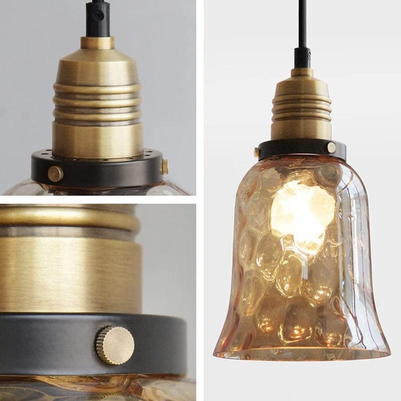 Soren - Farm Style Amber Irregular Glass Pendant Lamp