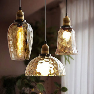 Soren - Farm Style Amber Irregular Glass Pendant Lamp