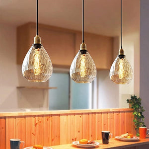 Soren - Farm Style Amber Irregular Glass Pendant Lamp