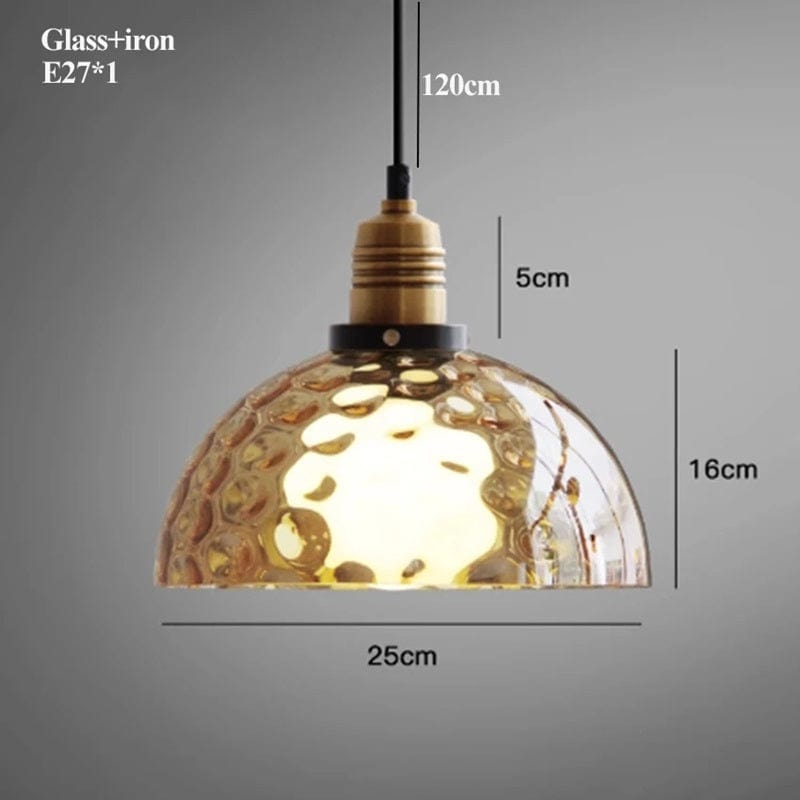 Soren - Farm Style Amber Irregular Glass Pendant Lamp