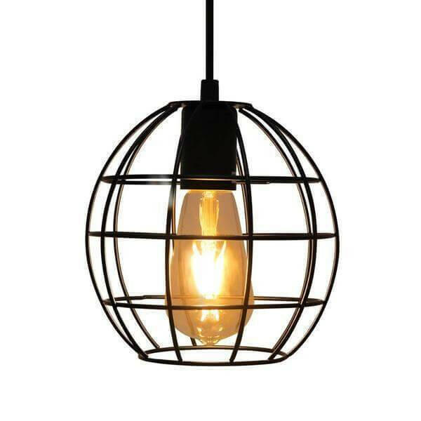 Spherical Hanging Cage Drop Pendant Light | Bright & Plus.