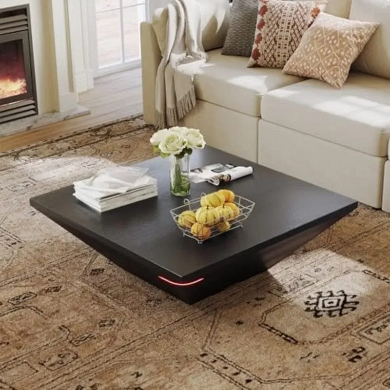 Square Wooden Coffee Table with Storage Space