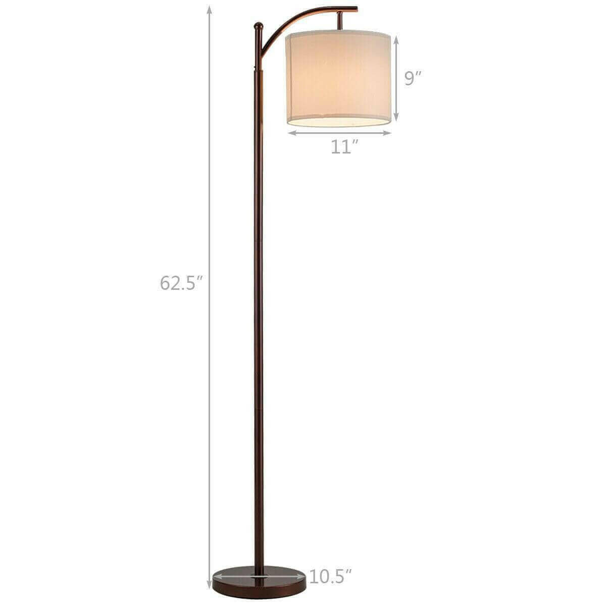 Standing Industrial Arc Light with Hanging Lamp Shade Bedroom | Bright & Plus.