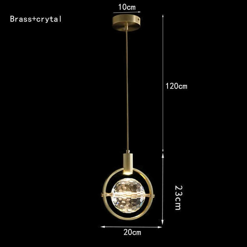 Strom - Brass Crystal Hanging Light Fixture Modern Luxury