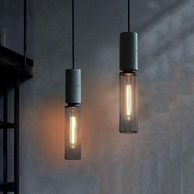 Tedwis - Concrete Minimalist Line Industrial Pendant Light