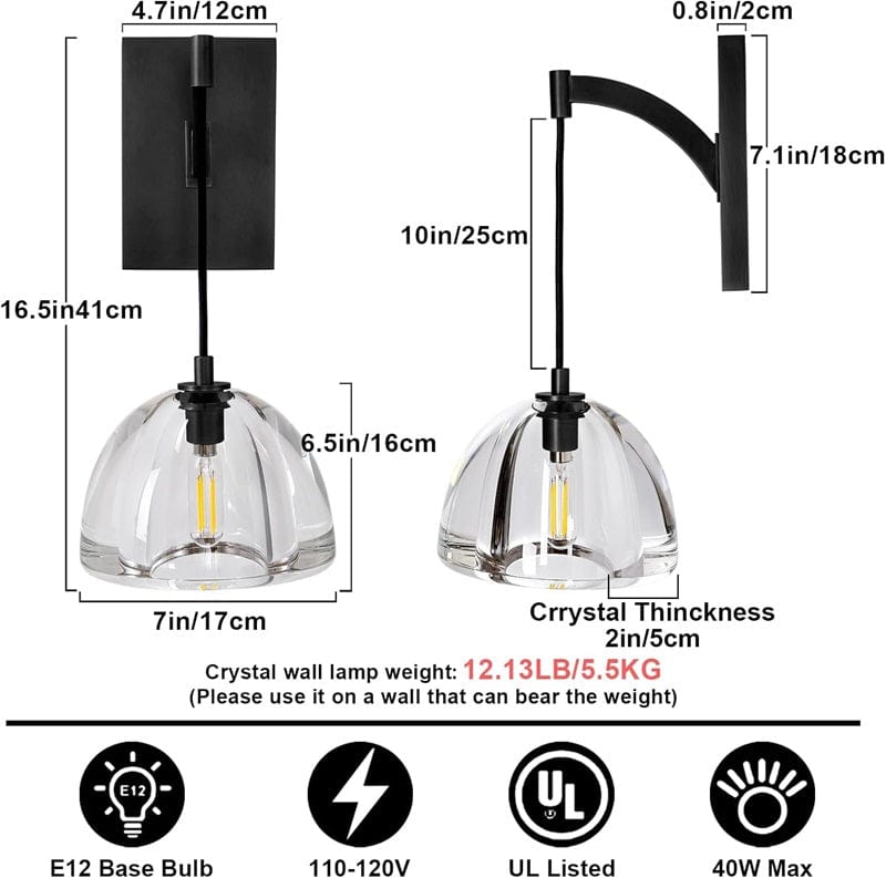 Volker - Modern Crystal Wall Lamp