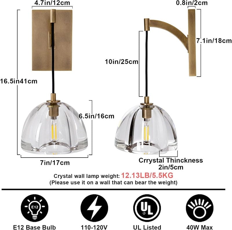 Volker - Modern Crystal Wall Lamp