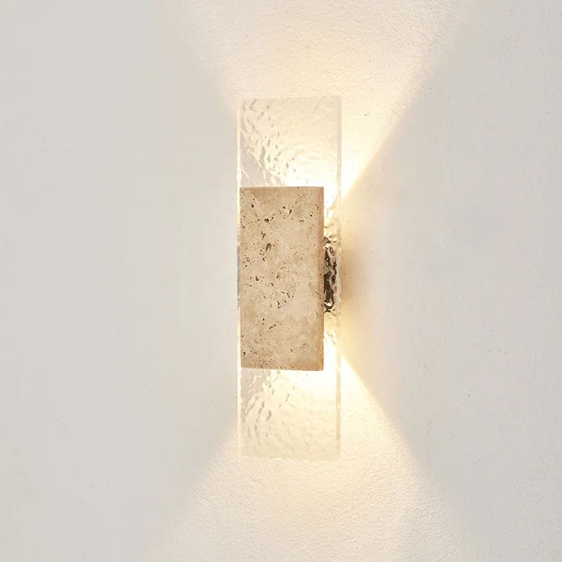 Waterproof Outdoor Wall Lamp Made of Natural Stone and Glass
