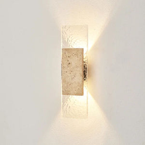 Waterproof Outdoor Wall Lamp Made of Natural Stone and Glass