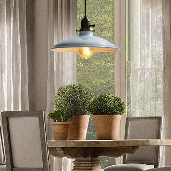 Zelus - Vintage Retro Metal Shade Hanging Lamp | Bright & Plus.
