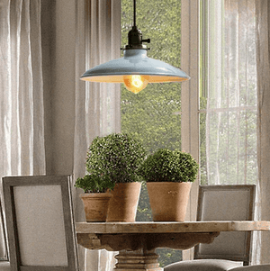 Zelus - Vintage Retro Metal Shade Hanging Lamp | Bright & Plus.
