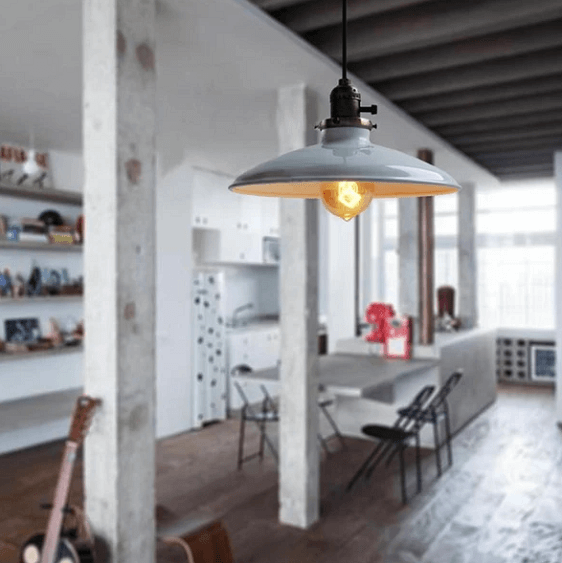 Zelus - Vintage Retro Metal Shade Hanging Lamp | Bright & Plus.