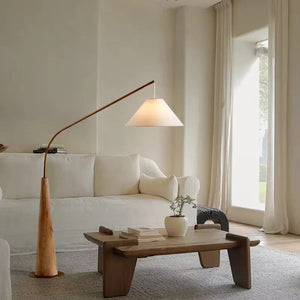 Zirac – Luxury Floor Lamp with Wooden Arch and Fabric Shade