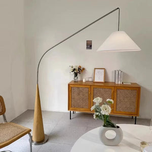 Zirac – Luxury Floor Lamp with Wooden Arch and Fabric Shade