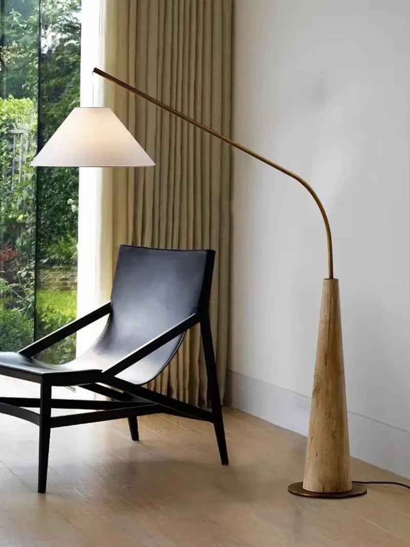 Zirac – Luxury Floor Lamp with Wooden Arch and Fabric Shade